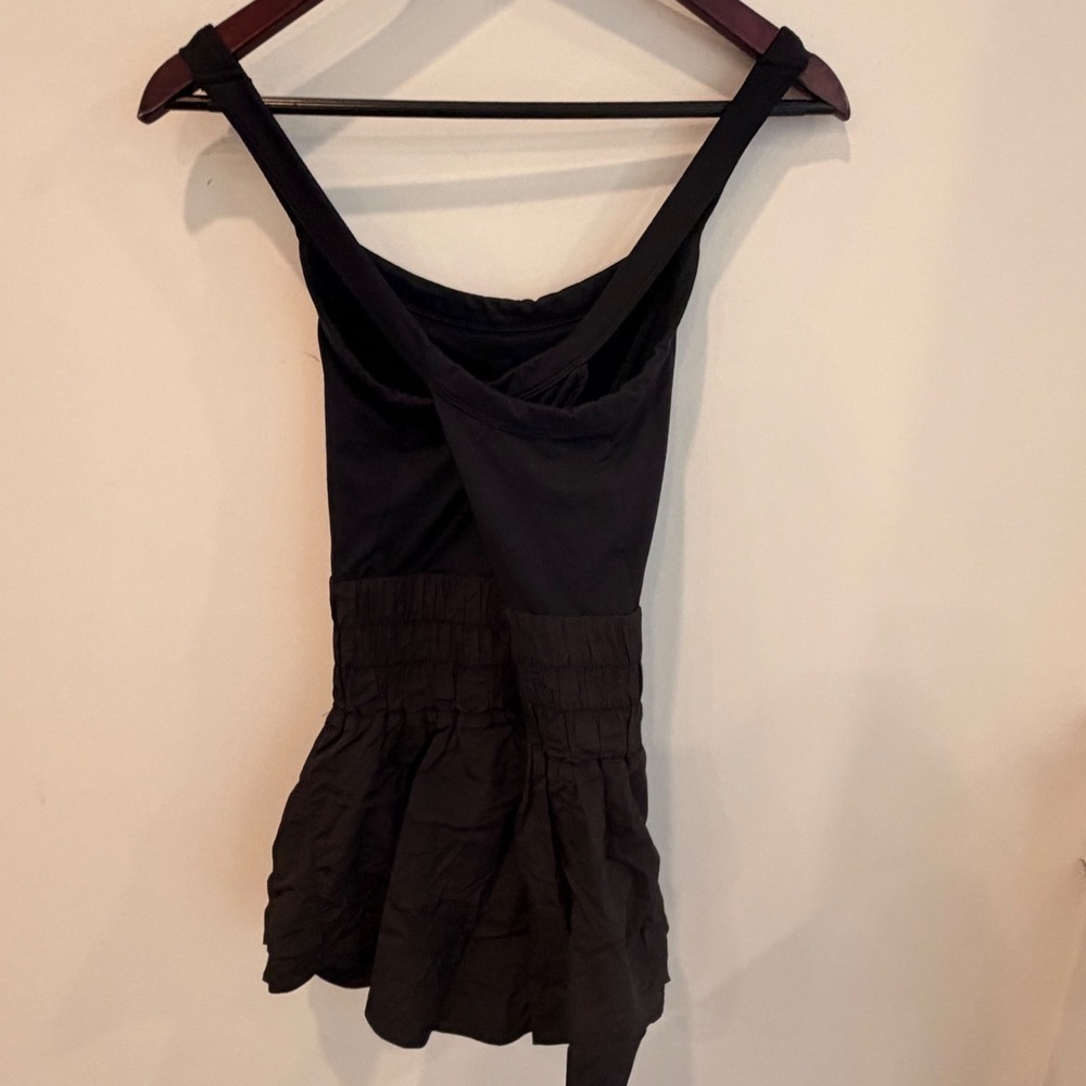 Free People FP Movement Hot Shot Mini Dress Black Smocked Activewear Womens M - Picture 4 of 11